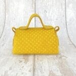 Kach Yellow Diamond Abstract Leather