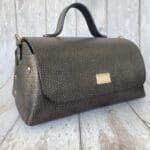 Mila Black & Bronze Pebble Grain Leather