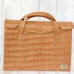 Ally Light Brown Crocco Embossed Leather