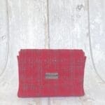 Mimz Raspberry, Black Abstract Check Leather
