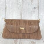 Maya Brown Wood Grain Print Leather