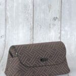 Maya Brown Herringbone Stitch Print