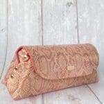 Maya 2.0 Pink, Gold Python Print Leather