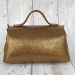 Mira Bronze & Brown Tejus Lizard Print Leather