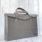 Ally Light Grey Giant Woven Embossed Leather