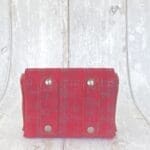 Mimz Raspberry, Black Abstract Check Leather