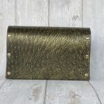 Jare Gold And Black Ostrich Print Leather
