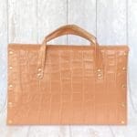 Ally Salmon Pink Crocco Embossed Leather