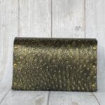 Jare Gold And Black Ostrich Print Leather