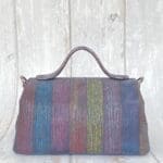 Mira Multicolour Rainbow Stripe Print On Suede