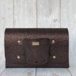 Jare Burgundy Micro Sequined Print Leather