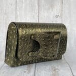 Jare Gold And Black Ostrich Print Leather