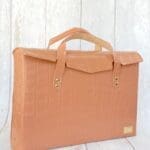 Ally Salmon Pink Crocco Embossed Leather
