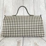 Mila Black, White Abstract Leather