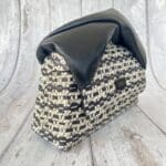 Moby Black & Off-White Abstract Print & Black Nappa Handle