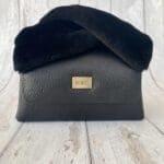 Moby Black Pebble Grain & Black Sheep Skin Handle