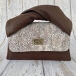 Moby Cream Brown & White Web Print on suede & Brown Nappa Leather