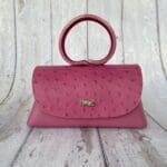 Hana Pink Ostrich Print & Pink Nappa