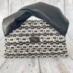 Moby Black & Off-White Abstract Print & Black Nappa Handle