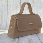 Lina Brown Woven Embossed Leather
