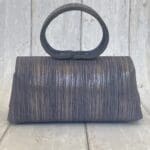 Hana Blue & Silver Two Toned Striped Leather