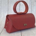 Hana Red Pebble Grain Leather