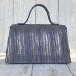 Lina Blue & Silver Two Toned Striped Leather