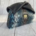 Moby Blue Multicolour Python Print Leather
