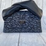 Moby Indigo Tie-Dye Print with Silver Glitter & Navy Blue Nappa Handle
