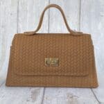 Lina Tan Woven Embossed Leather