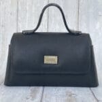 Lina Black Pebble Grain Leather