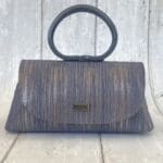 Hana Blue & Silver Two Toned Striped Leather