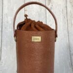 Aara Shiny Brick Lizard Print Leather