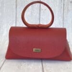 Hana Red Pebble Grain Leather