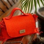 Mira Jute Orange w/Raffia - Side