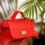 Mira Jute Red w/Raffia - Side