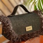 Mira Jute Black w/Raffia - Flap
