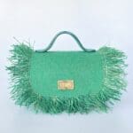 Mira Jute Green w/Raffia - Flap