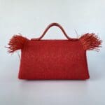 Mira Jute Red w/Raffia - Flap
