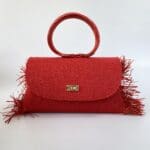 Hana Jute Red w/ Raffia - Side