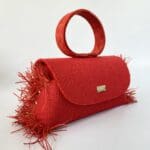 Hana Jute Red w/ Raffia - Side