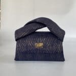 Moby Navy Blue & Gold Shimmer Wood Grain
