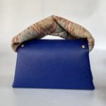 Moby Royal Blue Pebble Grain Leather Ziz-zag Multicolour