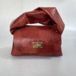 Nury Wine & Red Checkered Print Leather