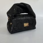 Nury Shiny Black Python Print Leather