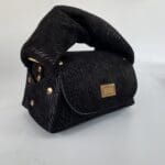 Nury Black Wood Grain Print Suede