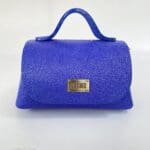 Mira Shiny Royal Blue Stingray Print Leather