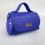 Mira Shiny Royal Blue Stingray Print Leather