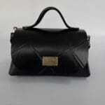 Mira Black Giant Check Leather