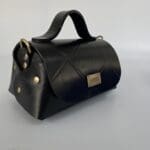 Mira Black Giant Check Leather